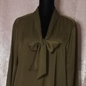 LOFT Olive Blouse- Size XL